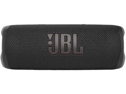 A black JBL Flip 6 speaker appears on a white background.